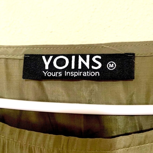 YOINS Self-tie Round Neck Short sleeves Dress M - Picture 9 of 11